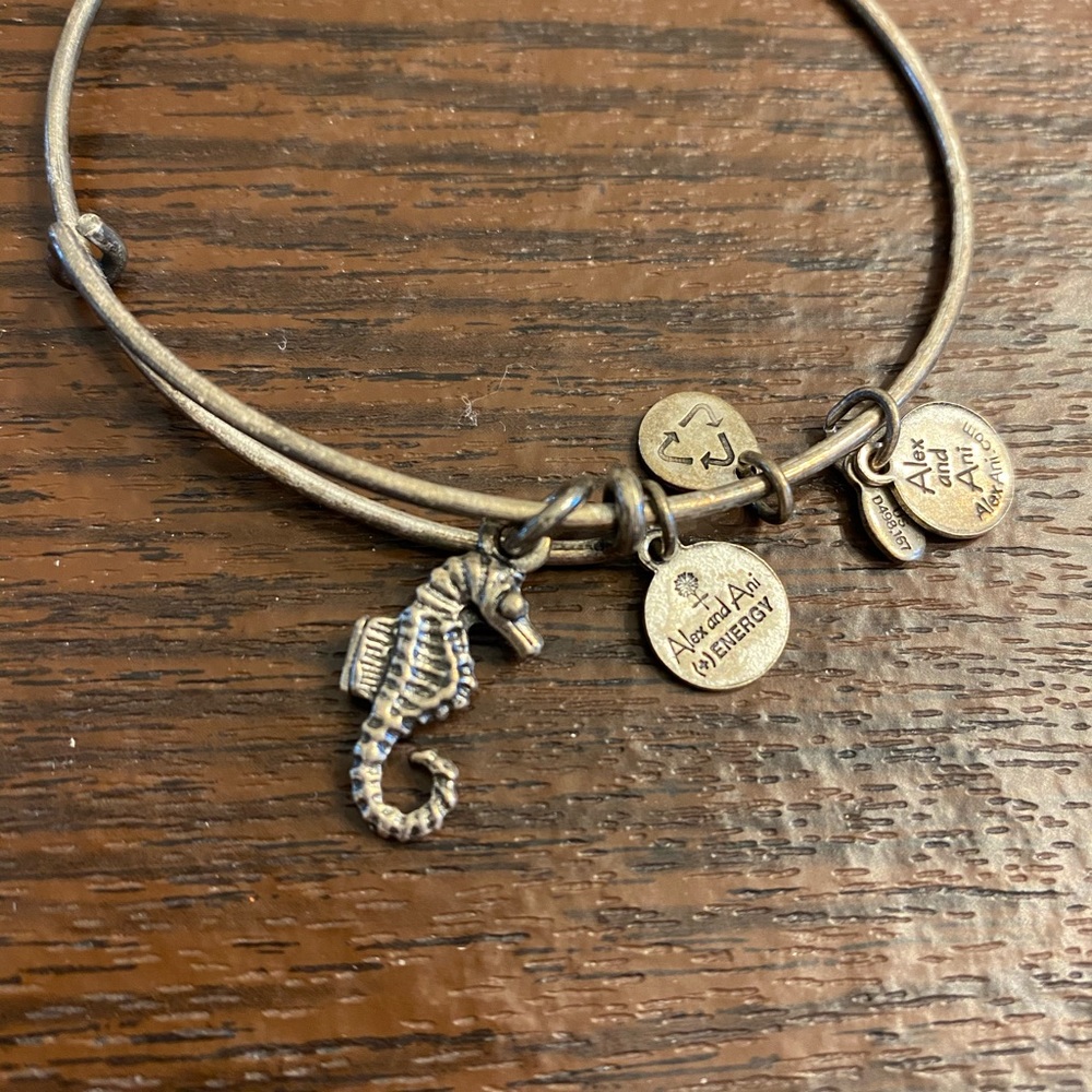 STERLING SILVER ALEX & ANI SEAHORSE BRACELET